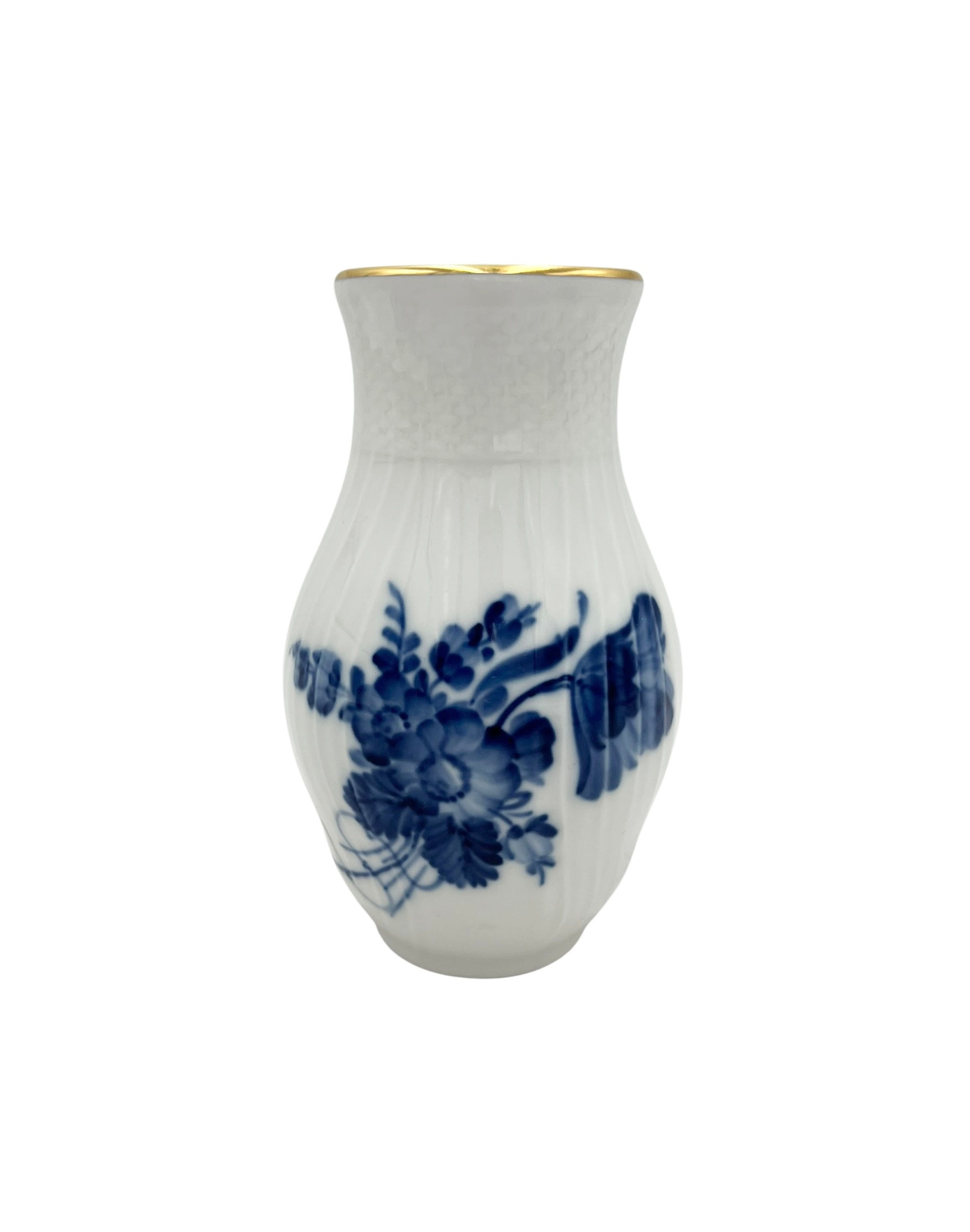 Nr: 10/1803 - Vase med guld - Blå Blomst Svejfet Royal Copenhagen RC