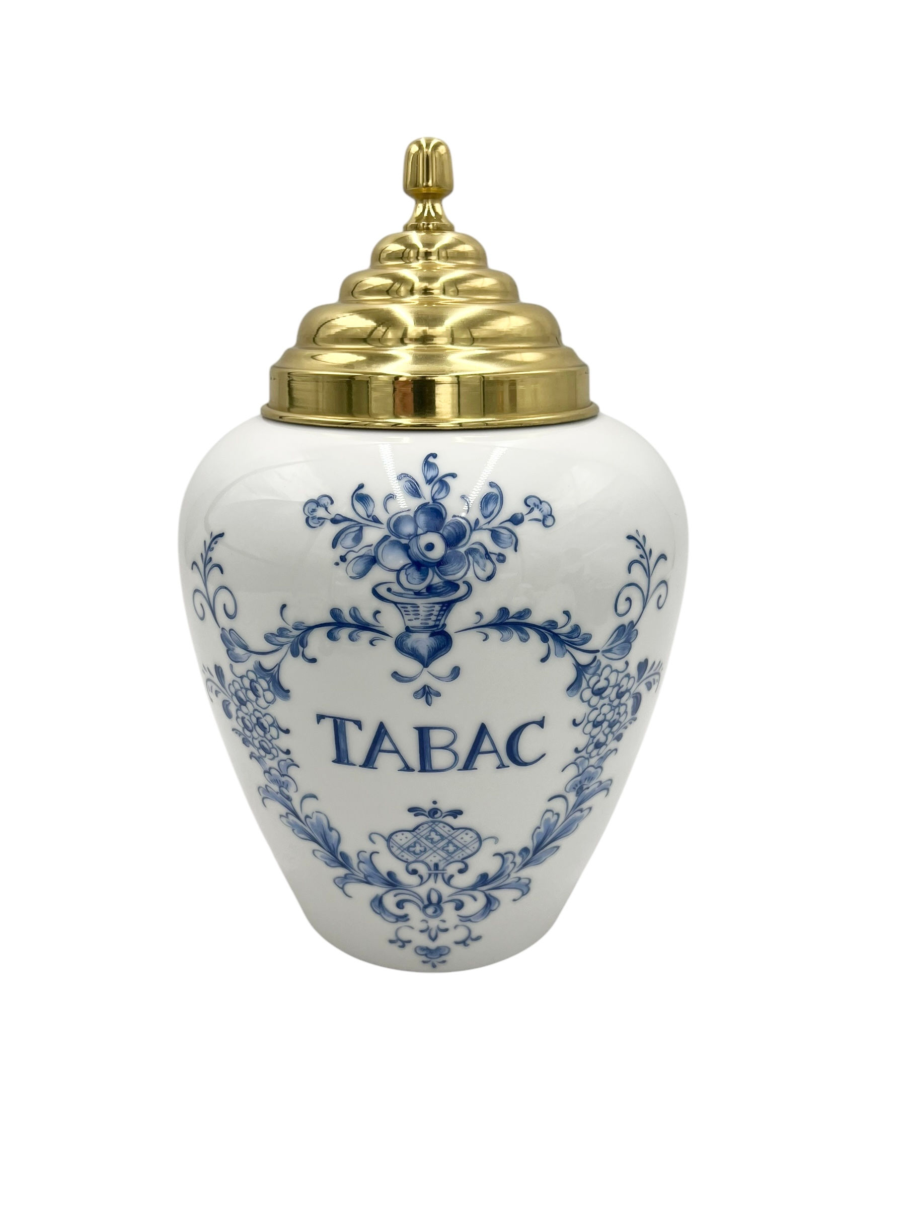 Nr: 6055-7148 - Tobaksdåse med låg af messing - TABAC Bing og Grøndahl B&G