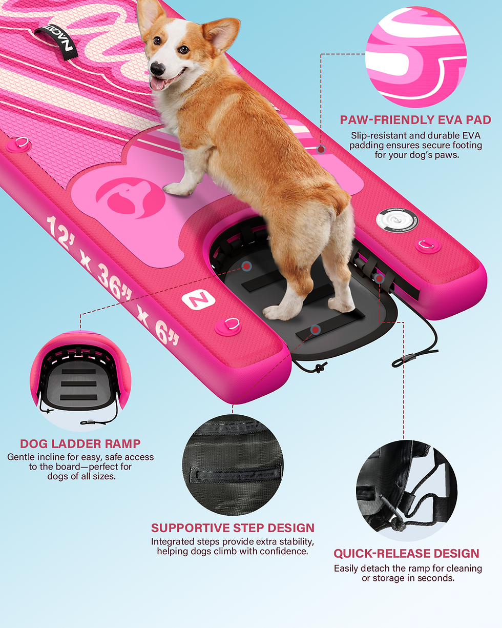 Miniaturbild: Inflatable Stand Up Paddle Board - Premium SUP Board with Dog Ramp Kit