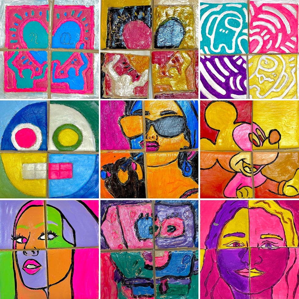 Pop Art Tile Class Pieces