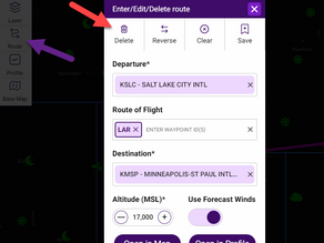 EZTip - Deleting a route in EZWxBrief