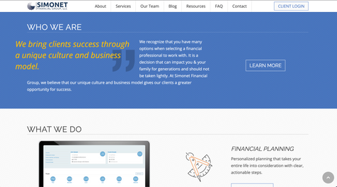 Simonet Financial Website