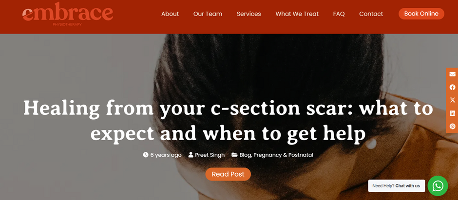 BioRNA-C for your C-sect Healing - Article Feature by Embrace Physiotherapy