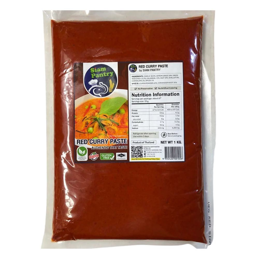 Vegetarian Red Curry Paste 1 kg (Gluten Free and Vegan)