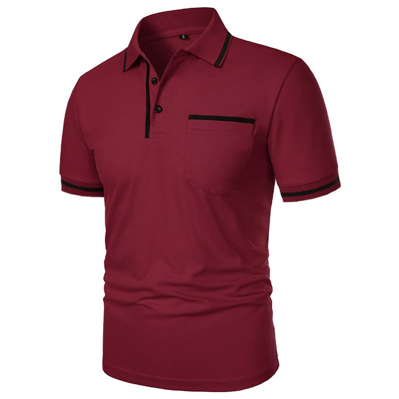 Miniatura: New Men's Short Sleeve Polo Shirts Solid Color Casual T-shirt Summer Trendy Brea