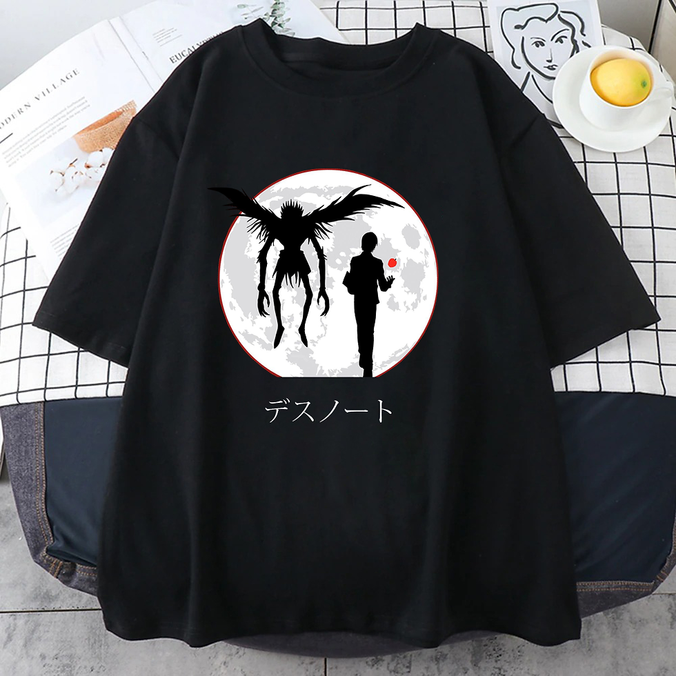New DEATH NOTE Cool Graphic Printed T-Shirt Summer Streetwear Loose Y2K T-Shirt