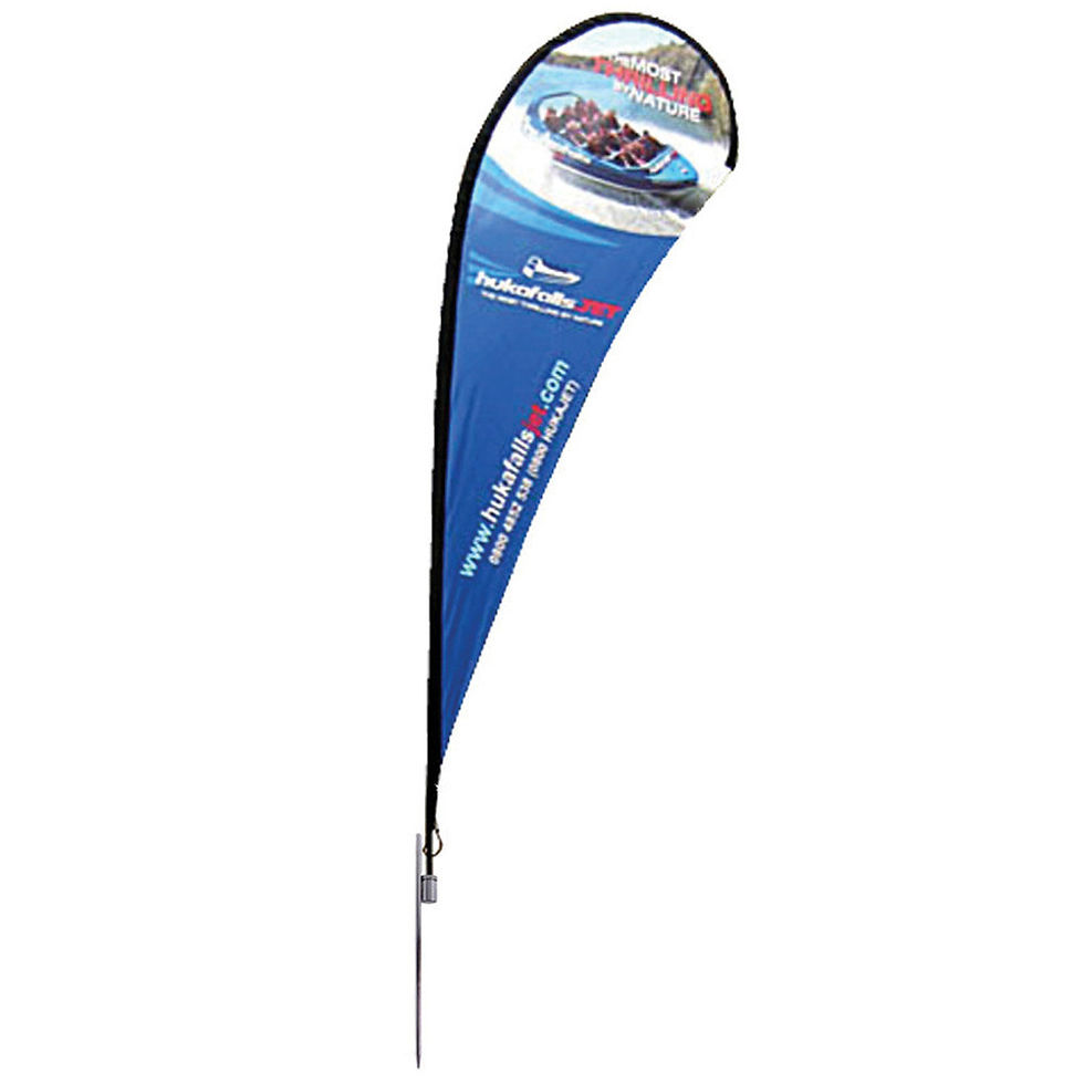 11' Medium Teardrop Flag - Spike Base Single-Sided Graphic Package