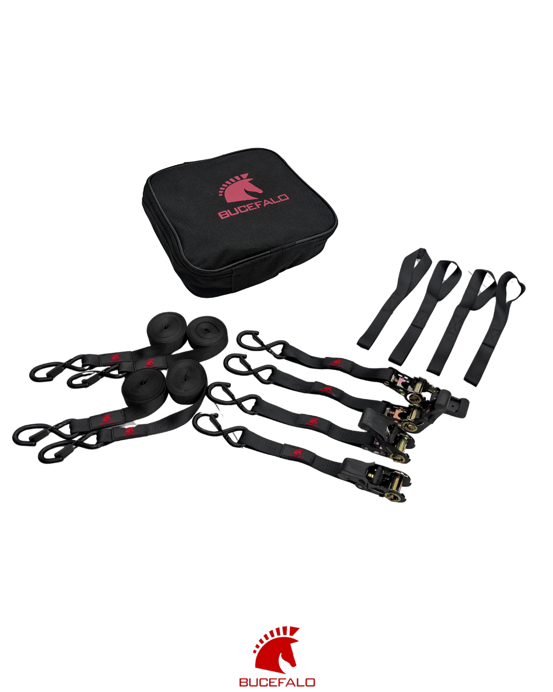 Correas de Amarre con Trinquete Heavy-Duty 4-Pack Sistema Sujeción Premium