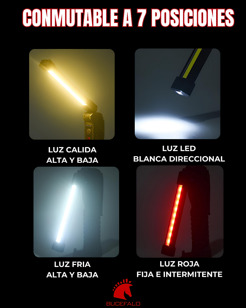 Miniatura: Linterna de Trabajo Multifuncional LED COB para Camping, Overlanding y Mecánica