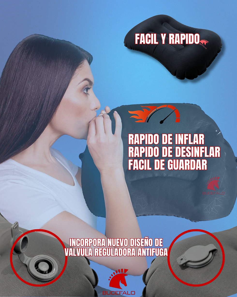 Miniatura: Almohada Inflable Ergonómica y Compacta para Camping y Viajes | Bucefalo Camping