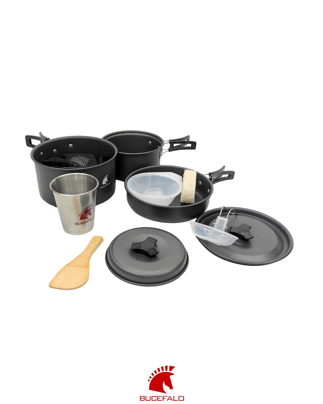 Set de Cocina de Aluminio Anodizado 10 Piezas con Vaso de Acero Inoxidable