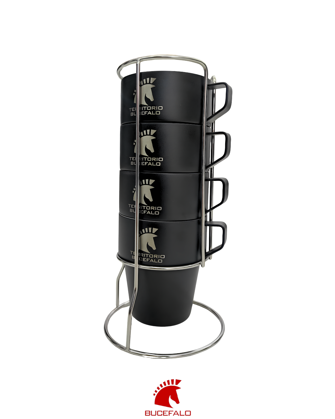 Set de Tazas Tácticas Bucefalo | Edición Café & Ruta | Acero Inoxidable 304