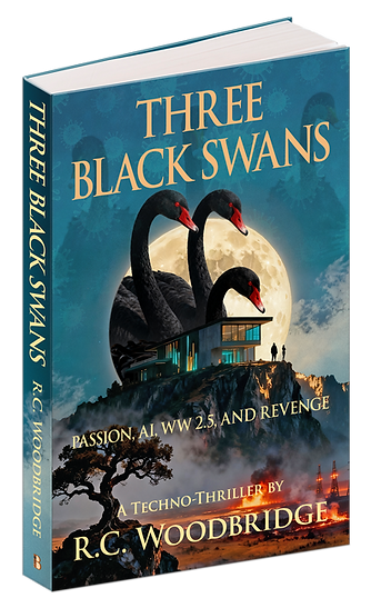 Three Black Swans by R.C. Woodbridge, published by Barringer Publishing, Dec. 15, 2025