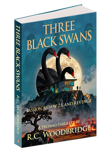 Three Black Swans by R.C. Woodbridge, published by Barringer Publishing, Dec. 15, 2025