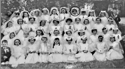 First Holy Communion, 1961, author is circled in the top row.