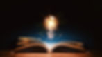 Glowing lightbulb over a book, Inspiring from read concept, Education knowledge and busine