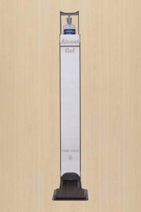  Totem Display Suporte Para Álcool Em Gel acionamento por Pedal