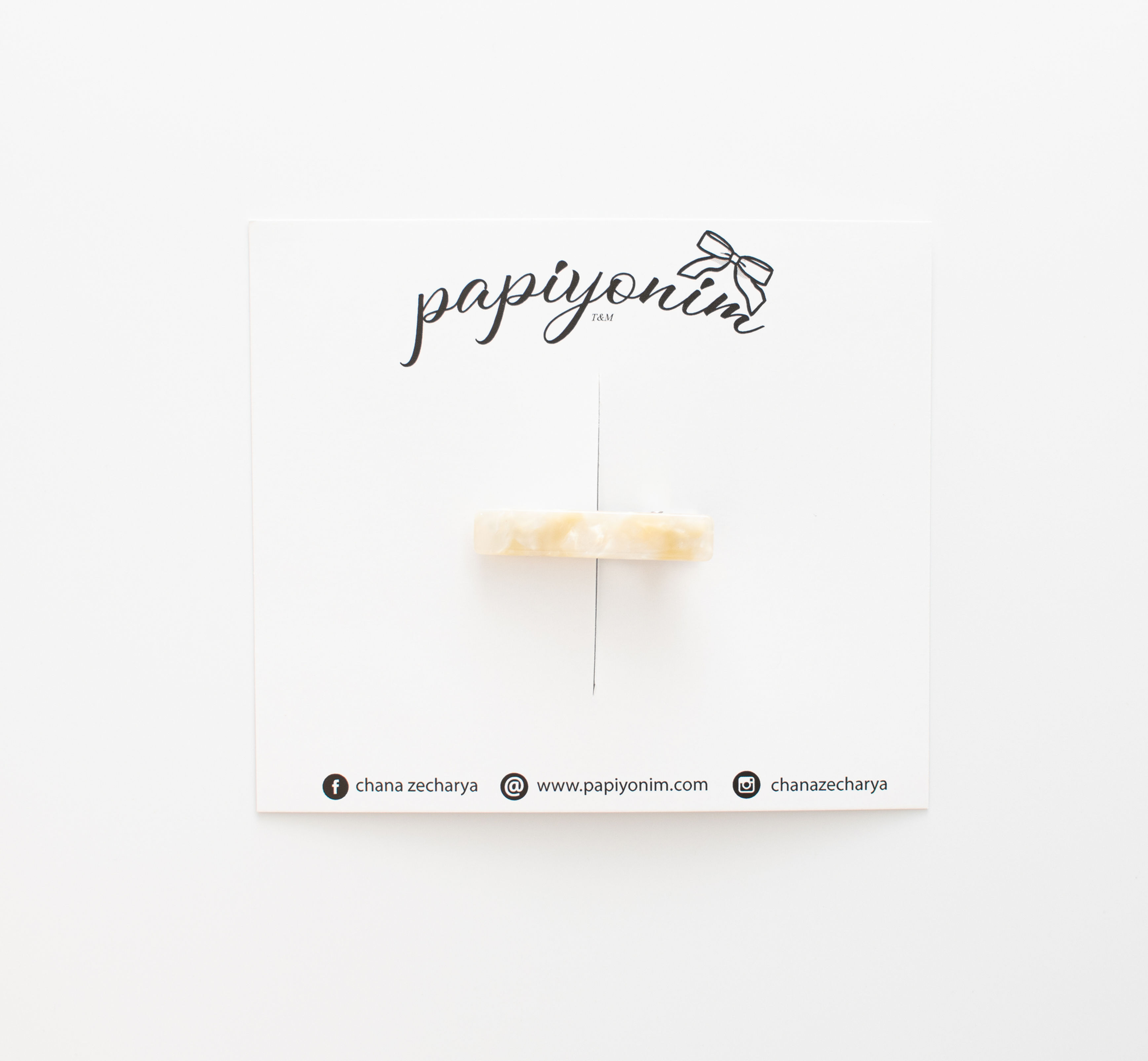 סיכת מקור חלקה שייש שמנת