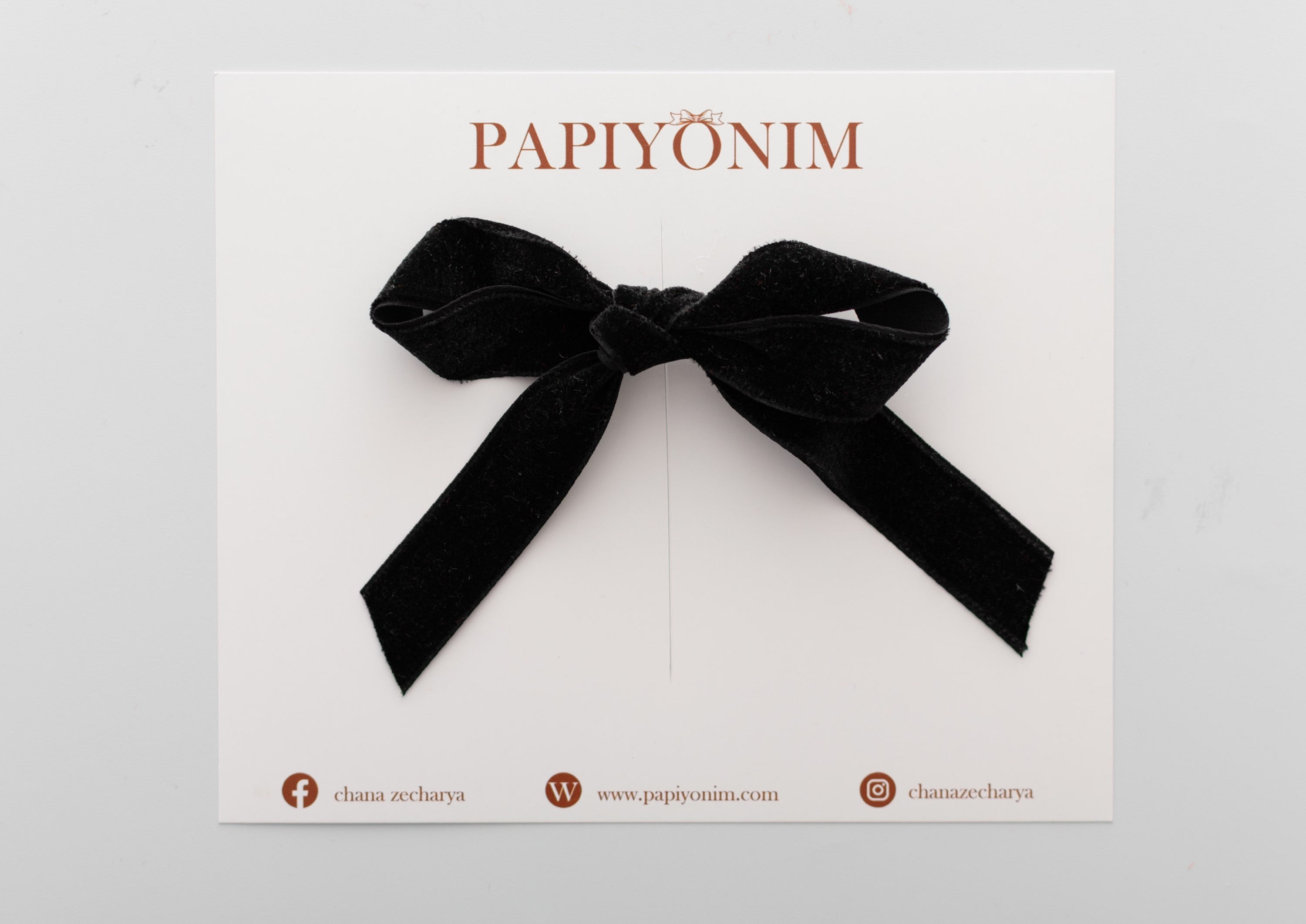 סיכת פפיון קטיפה שחור -M