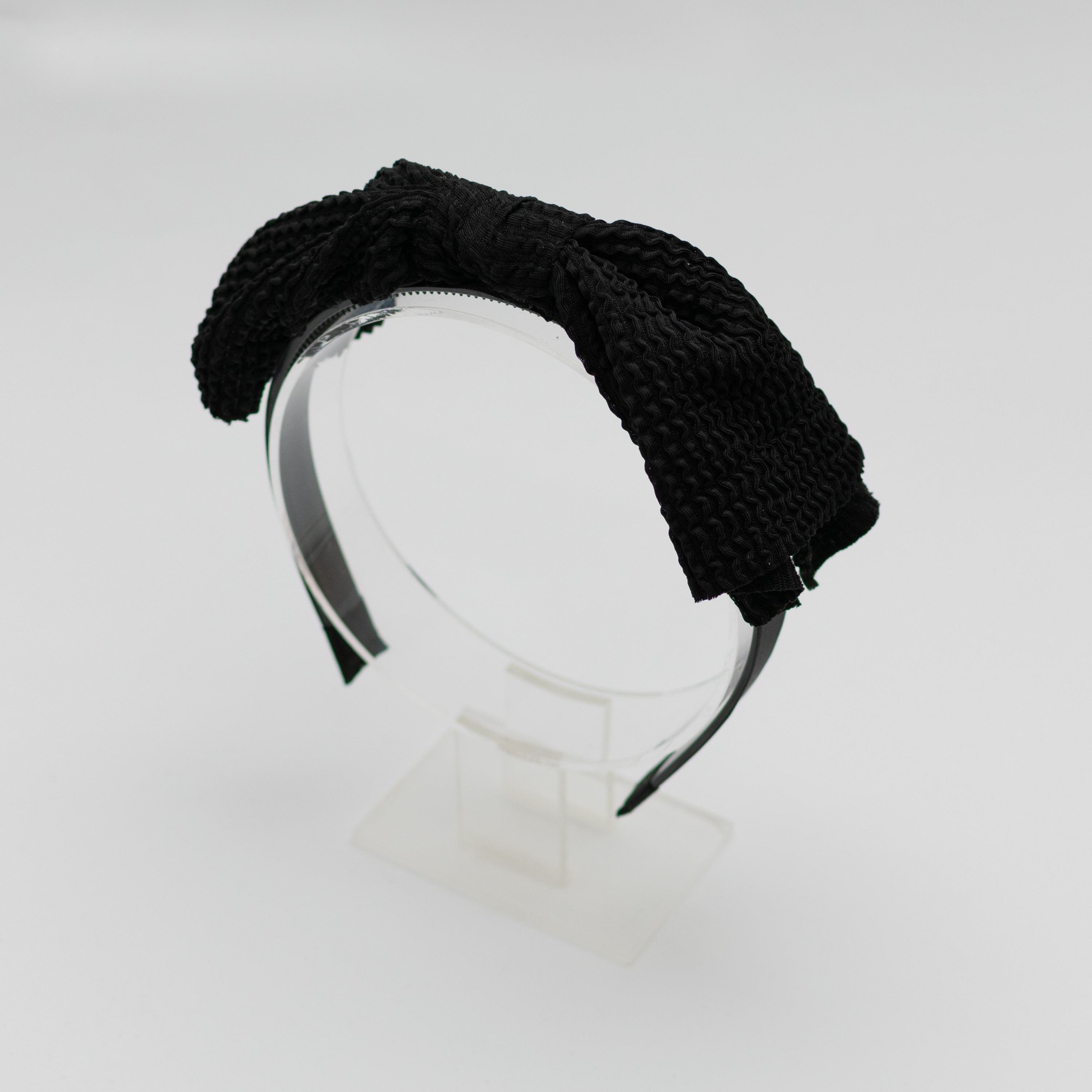 קשת פפיון כיווצים בד קרפ-שחור