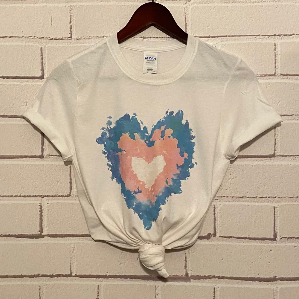 A shirt with a heart design on it