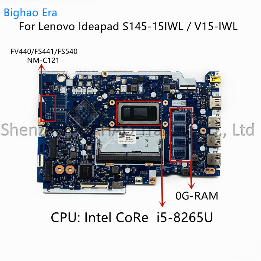 Placa-mãe para Lenovo Ideapad S145-151WL/V15-IWL, CPU Intel Core i5-8265U, RAM