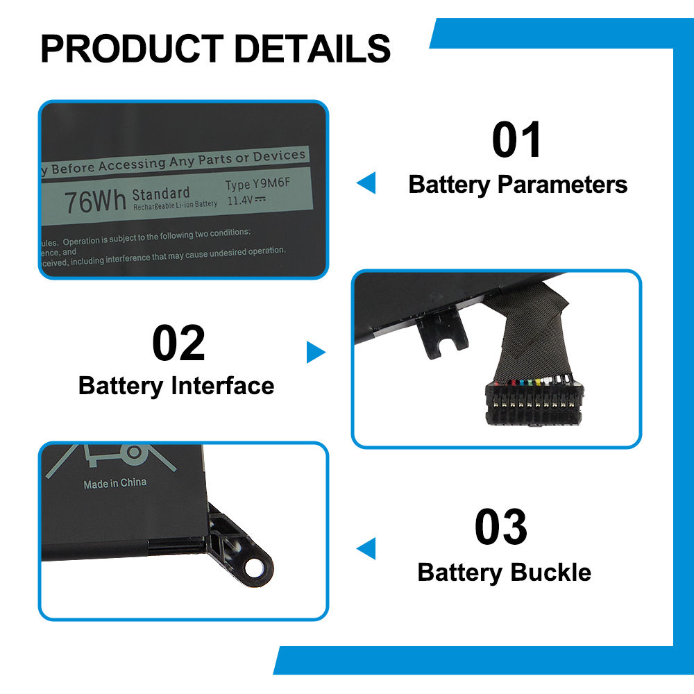 Bateria Notebook Dell Alienware M15 ALW15MD4725W R2 Y9M6F 11.4V 76Wh