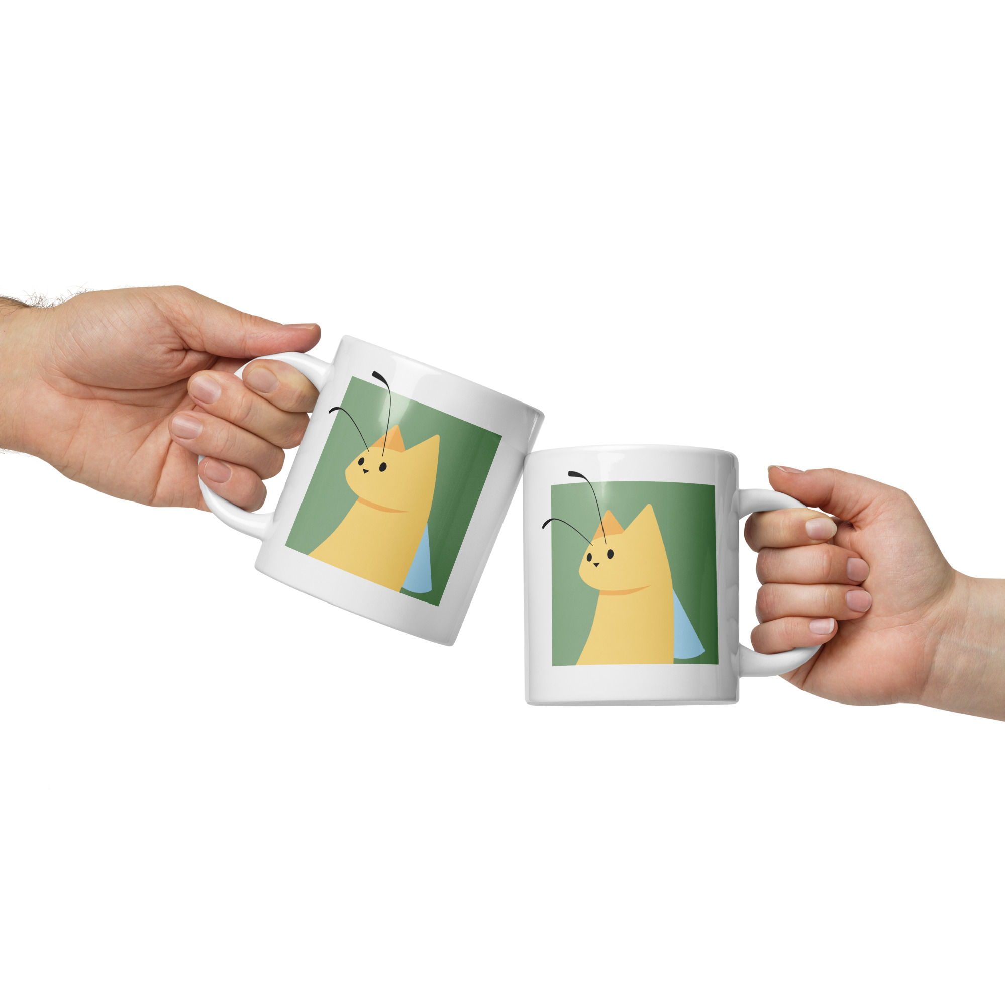 Bumblecat White glossy mug