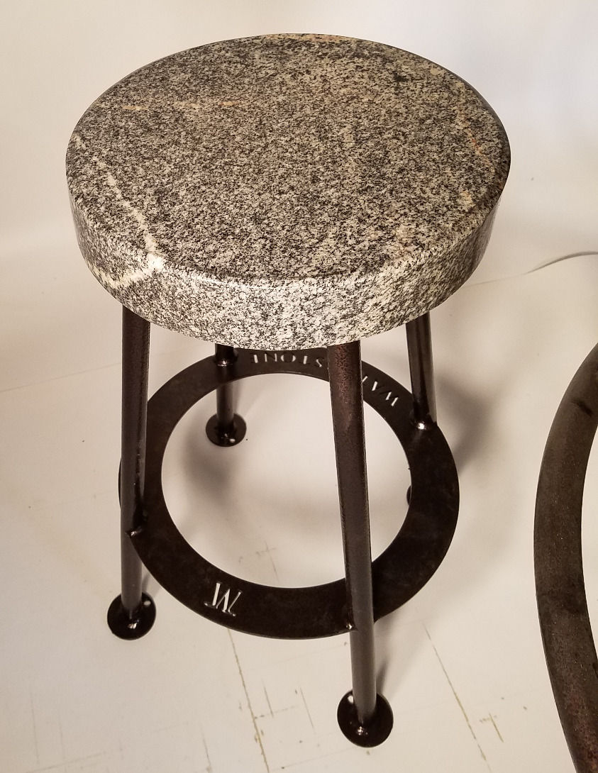 Gray Noise Gneiss Metamorphic Granite Bar Stool waterstone