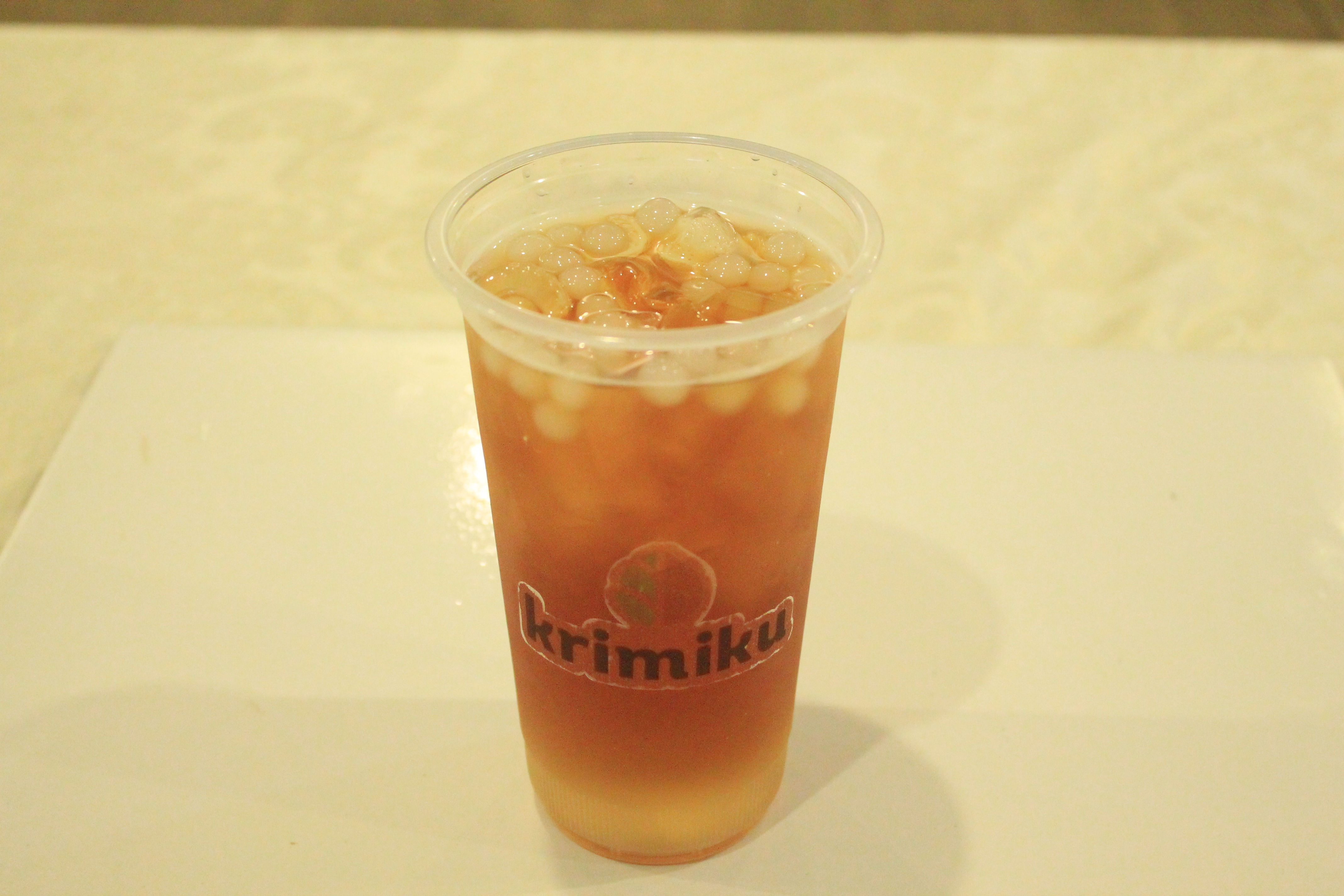 ICED POPPING BOBA LYCHEE TEA