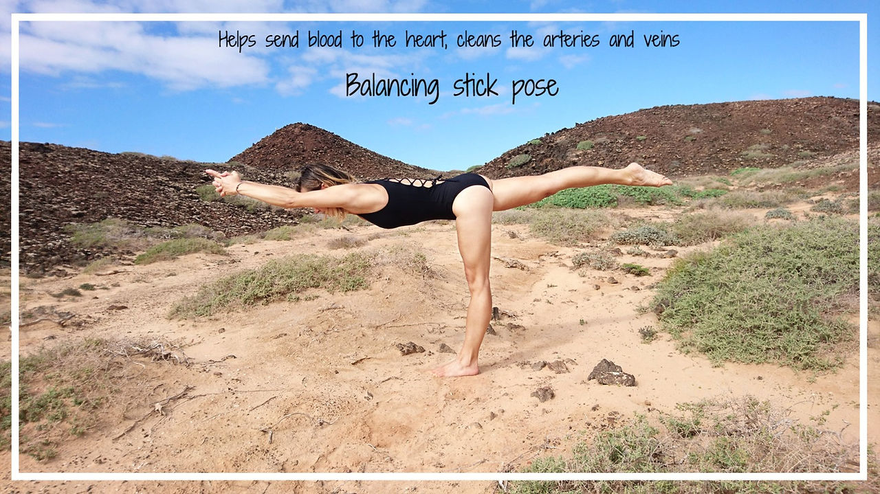 Balancing stick pose