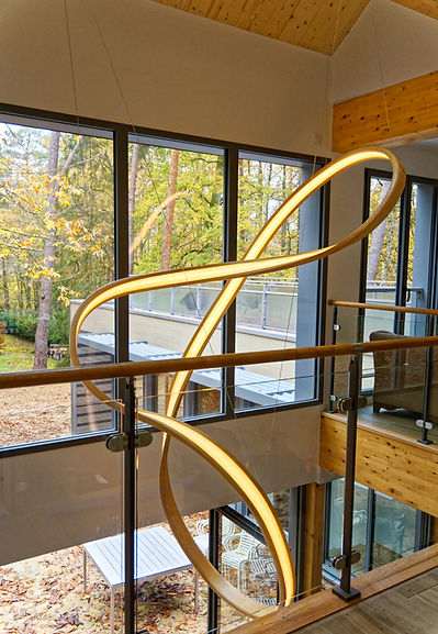giant suspended oak light