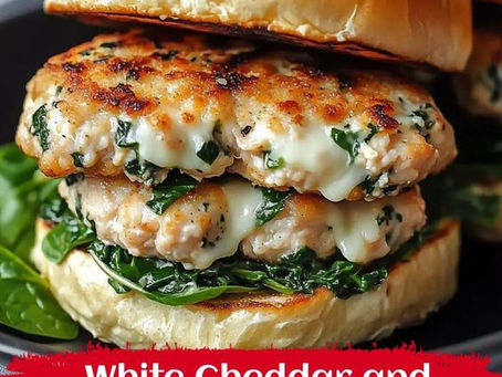 White Cheddar & Spinach Chicken Burgers