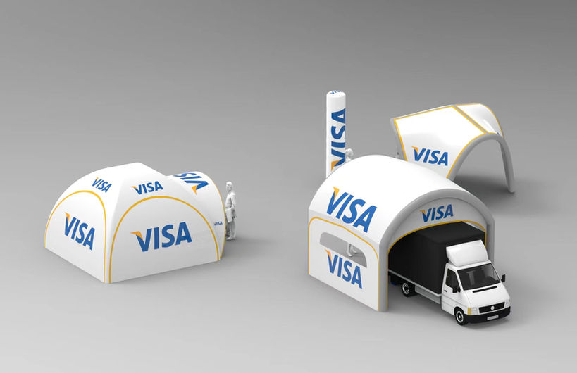 Inflatable tents, advtertisement VISA REATEK 01