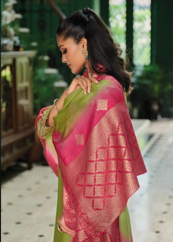 Thumbnail: Green Fancy Viscose Suit