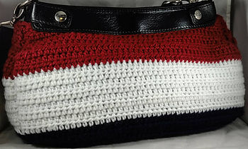 Red, White, and Blue colorblock purse skirt for 31 Suite Purse