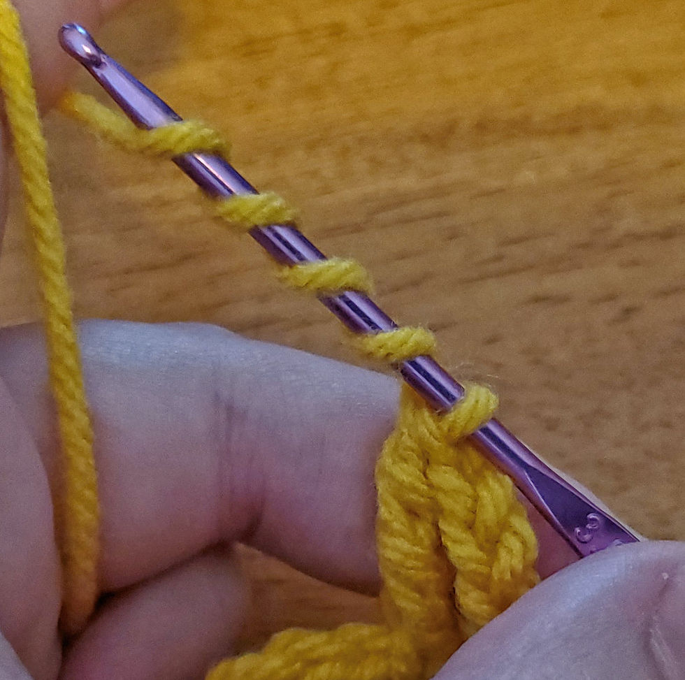 Yarn over 4 times.