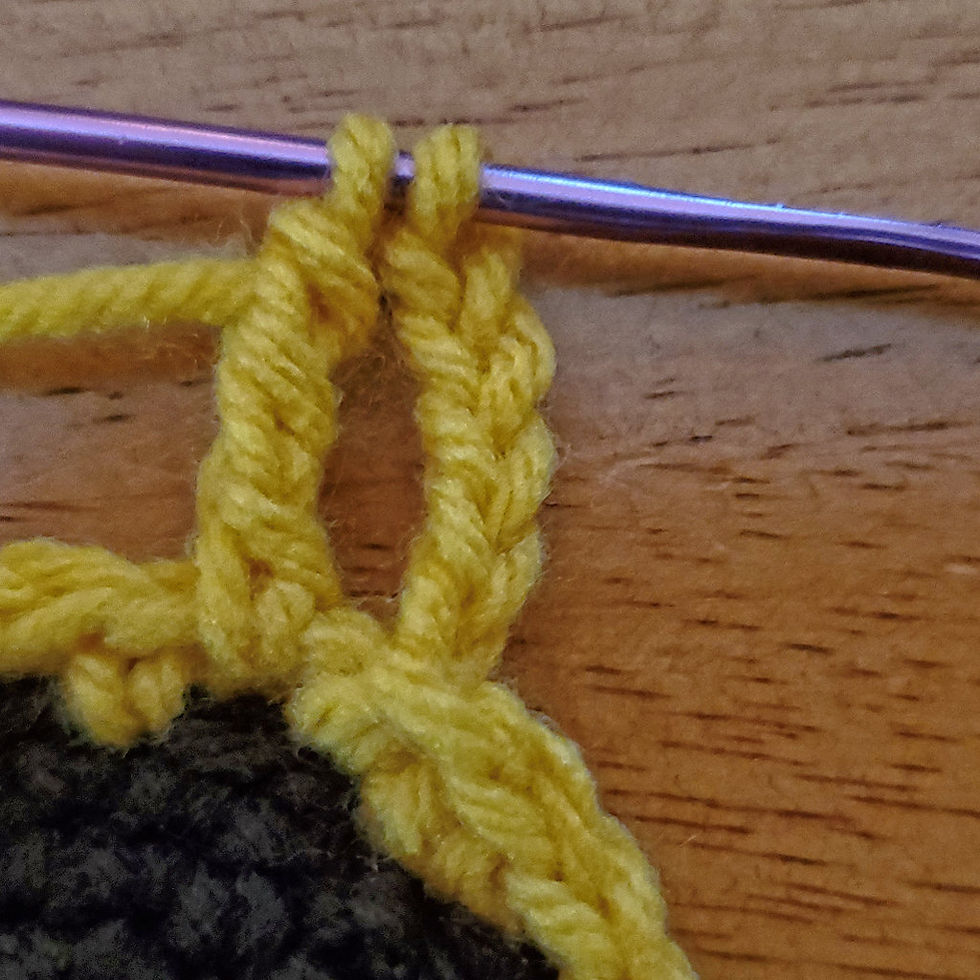 Yarn over and pull through 2 more loops