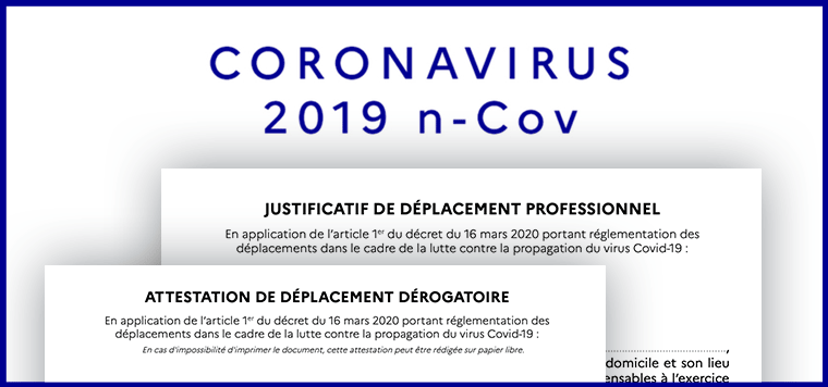 Nouvelles attestations de déplacement dérogatoire