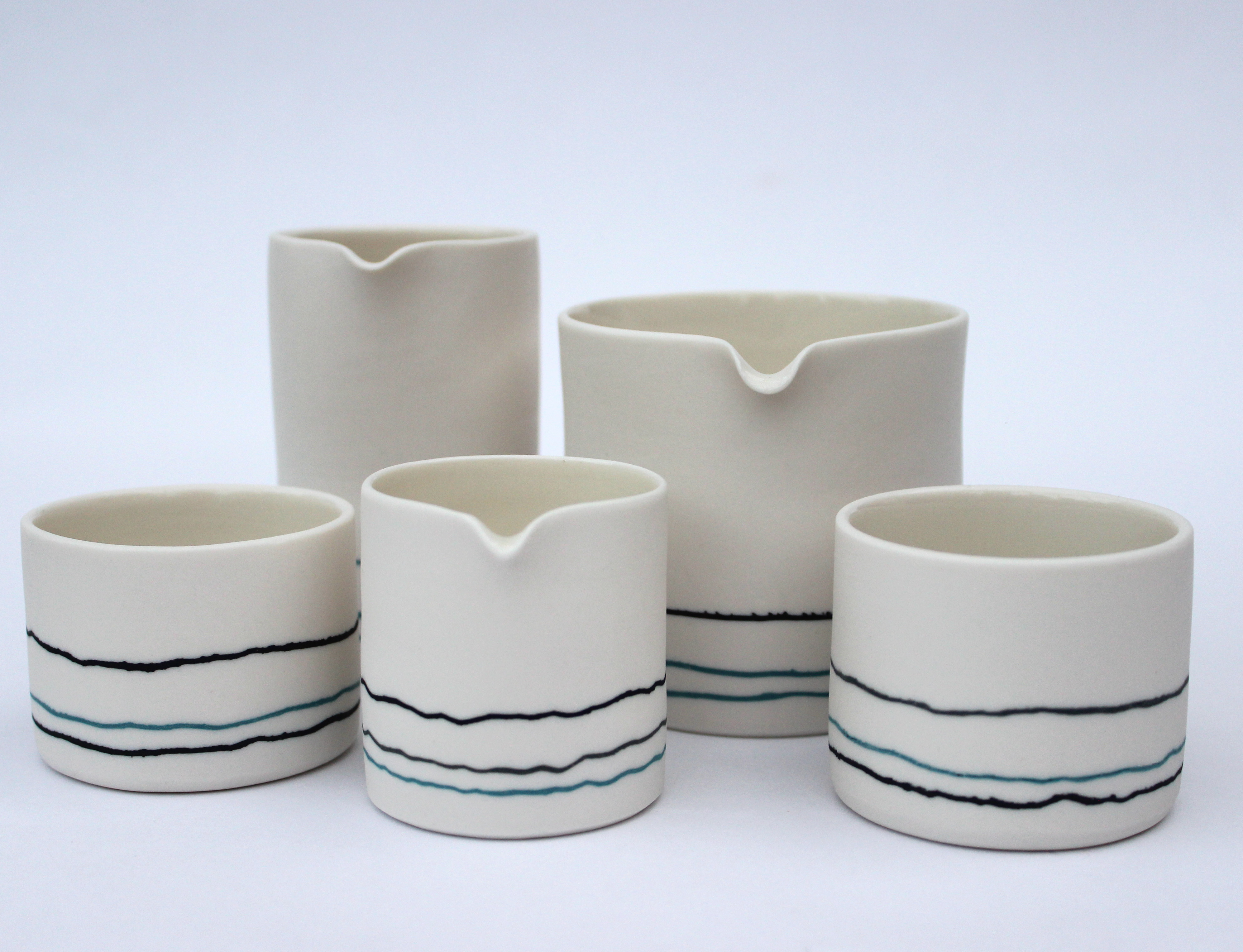 Inlaid Porcelain Pots and Pourers