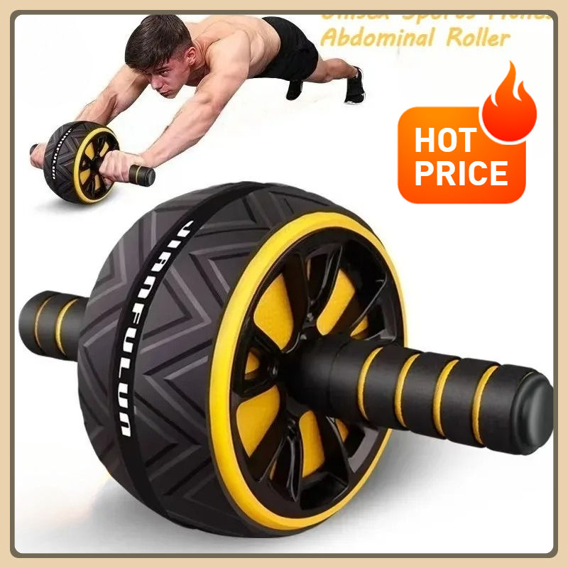 Thumbnail: Dual-Wheel Silent Ab Roller for Core Workout, Abdominal Fitness Equipment with N