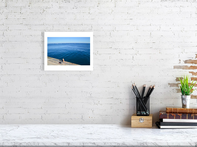Thumbnail: fishing in the vast blue (open collection - white border print) · Spain · 2017