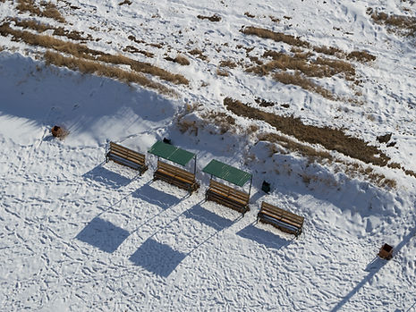 Steppe in Kyrgyzstan at Burana Tower in winter