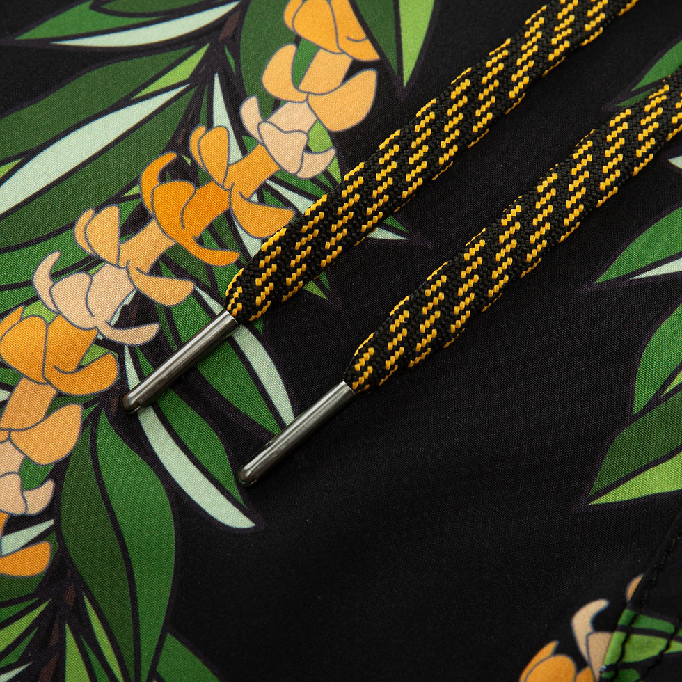 Thumbnail: Kid's 4 WAY STRETCH Board Short STYLE#XC26-43 "BLACK PUAKENIKENI/MAILE LEI"