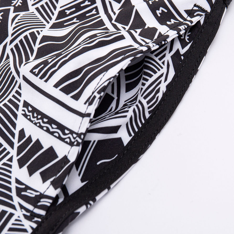 Thumbnail: MEN 4 WAY STRETCH BOARD SHORT STYLE#XC25-39 "BLACK TRIBAL"