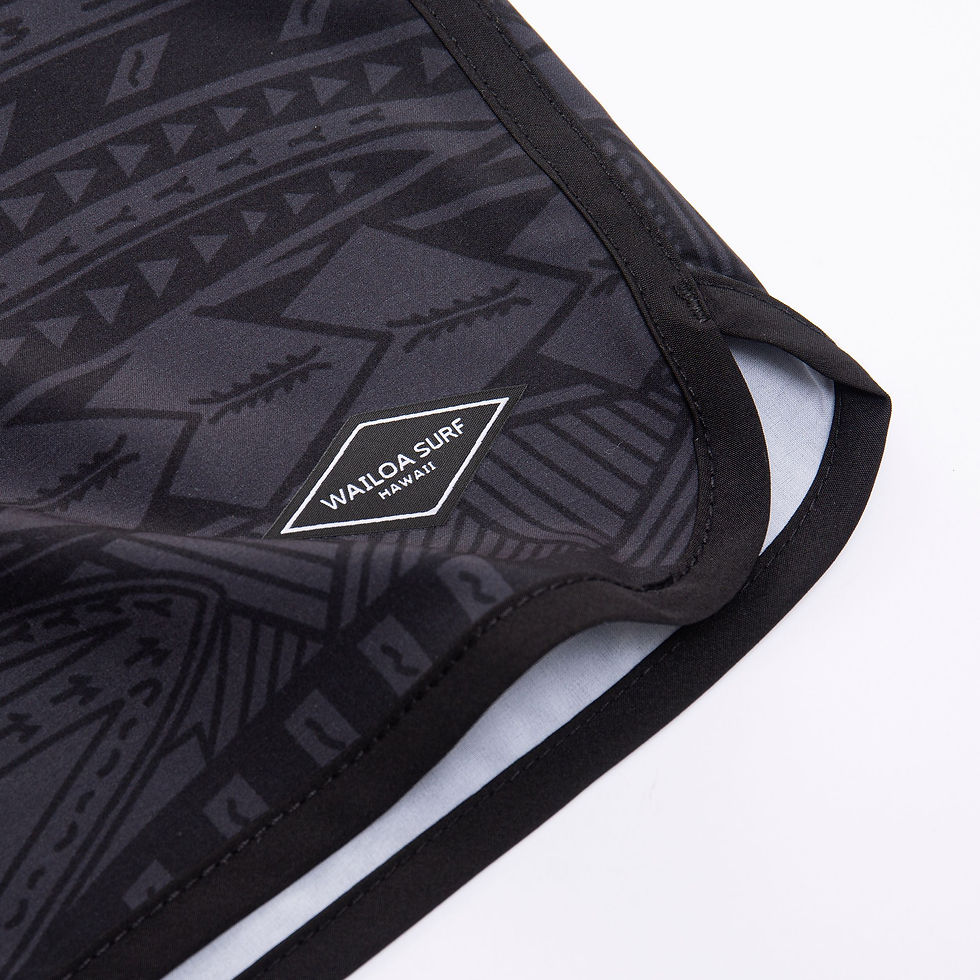 Thumbnail: MEN 4 WAY STRETCH BOARD SHORT STYLE#XC25-38 "DARK GREY TRIBAL"