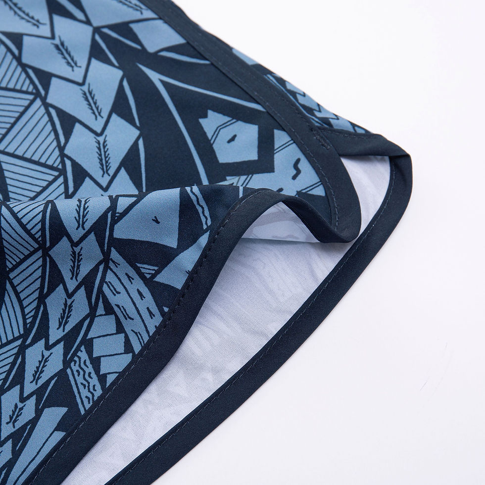 Thumbnail: MEN 4 WAY STRETCH BOARD SHORT STYLE#XC25-37 "NAVY TRIBAL"