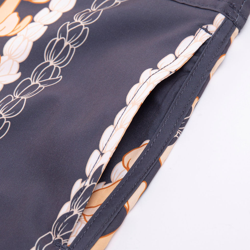 Thumbnail: MEN 4 WAY STRETCH BOARD SHORT STYLE#XC25-36 "CHARCOAL GREY PUAKENIKENI/PIKAKE"