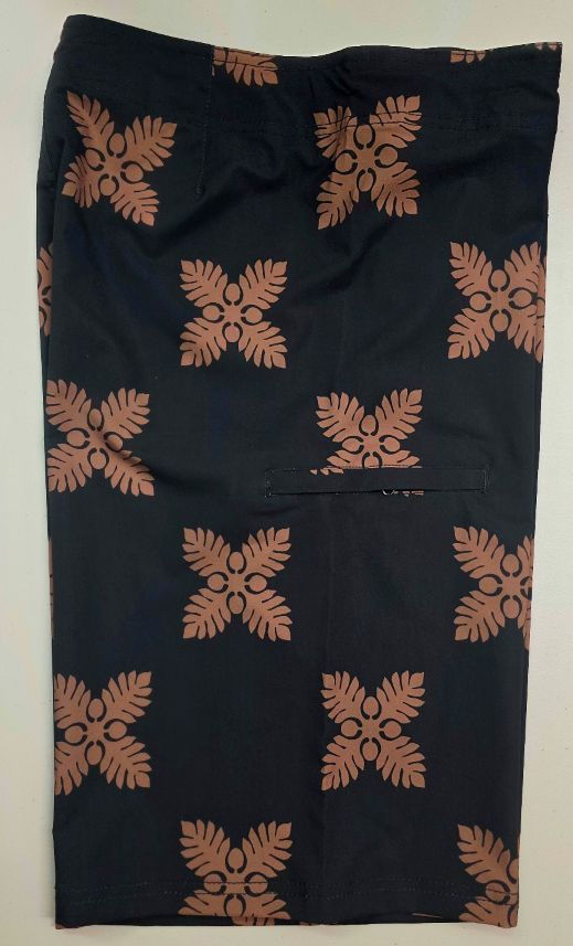 Thumbnail: MEN 4 WAY STRETCH BOARD SHORT STYLE# DC25-13"BROWN/BLK QUILT"