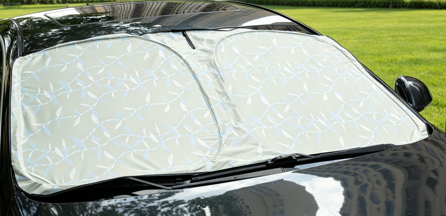 Wailoa Car Sunshade -KHAKI TI LEAF "CS-8"